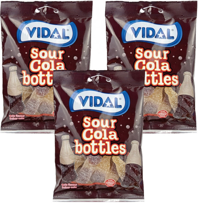 VIDAL 軟糖 爆酸可樂風味, 90g, 3包