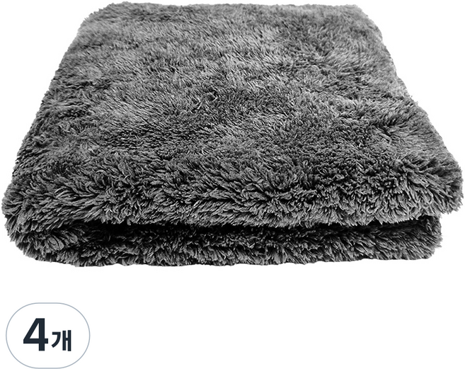 월드크린 폴리쉬 버핑 타월 30 x 30 cm, 그레이, 4개