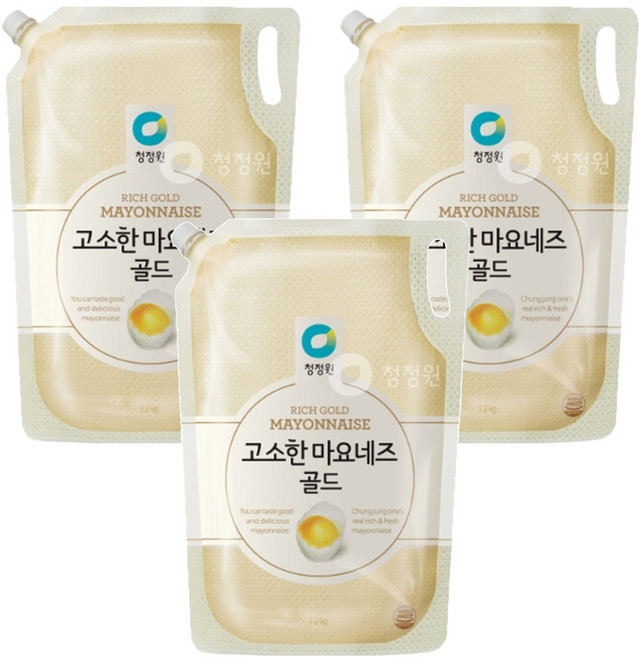 청정원 고소한 마요네즈 스파우트, 3.2kg, 3개