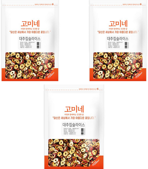 고미네 대추칩 슬라이스, 3개, 250g