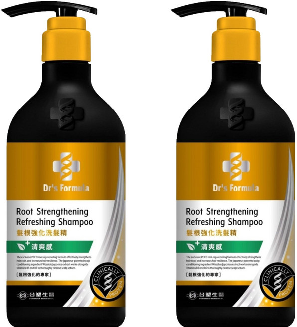 台塑生醫 Dr's Formula 髮根強化洗髮精 清爽感, 580g, 2瓶