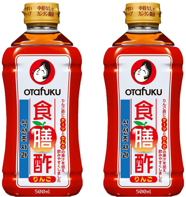 오타후쿠 식선초 사과 마시는 식초 음료 베이스, 500ml, 2개
