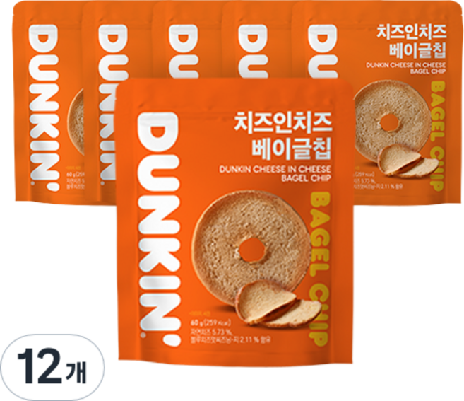 DUNKIN DONUTS 起司貝果片, 60g, 12個