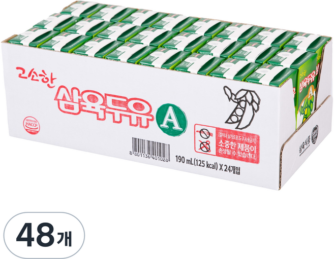 삼육두유 고소한 두유 A, 190ml, 48개