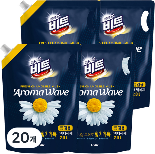 비트 아로마 웨이브 카모마일 액상세제 리필, 2L, 20개