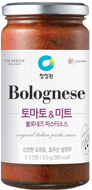 청정원 볼로네즈 파스타소스 토마토&미트, 370g, 1개