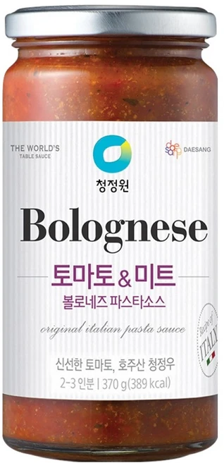 청정원 볼로네즈 파스타소스 토마토&미트, 370g, 1개 - 쿠팡