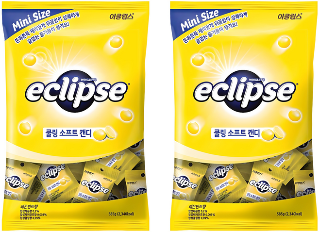 이클립스 쿨링 소프트 캔디 레몬민트향, 585g, 2개