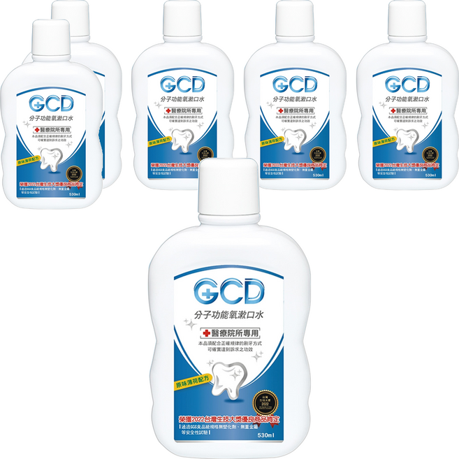 元琪 GCD分子功能氧漱口水, 6個, 530ml
