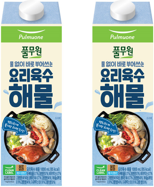 풀무원 요리육수 해물, 1L, 2개
