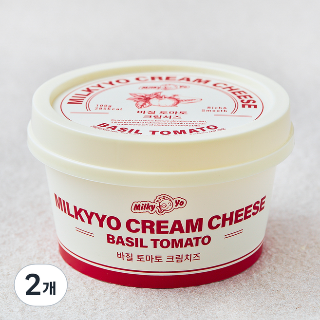 밀키요 바질토마토 크림치즈, 100g, 2개, 1개입