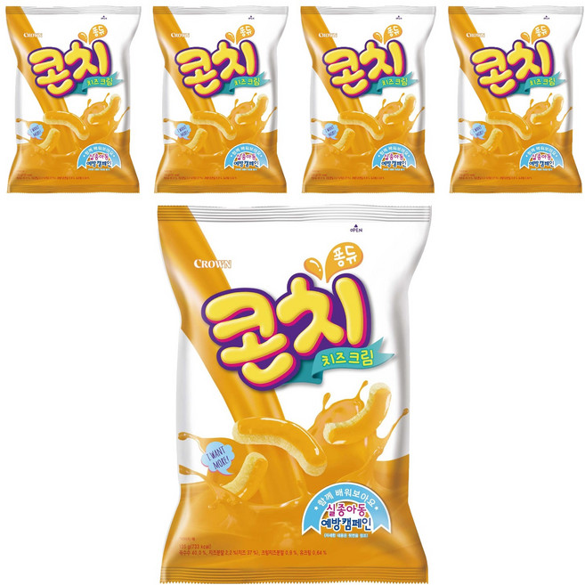 크라운 콘치 치즈크림, 135g, 5개