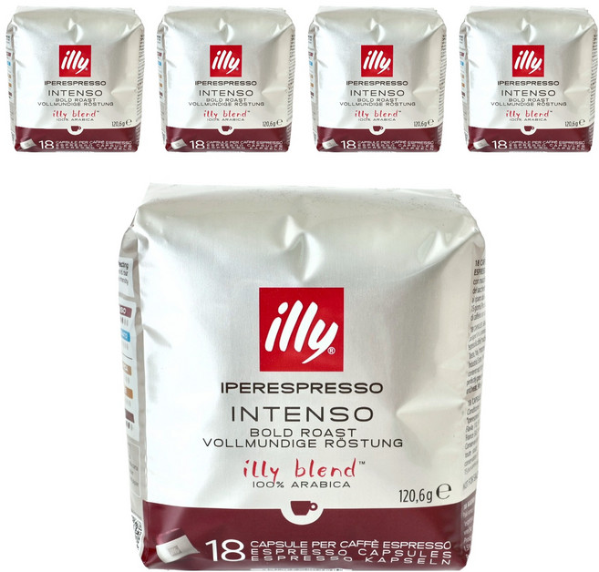 illy 濃鬱深焙膠囊咖啡, 6.7g, 18入, 5個