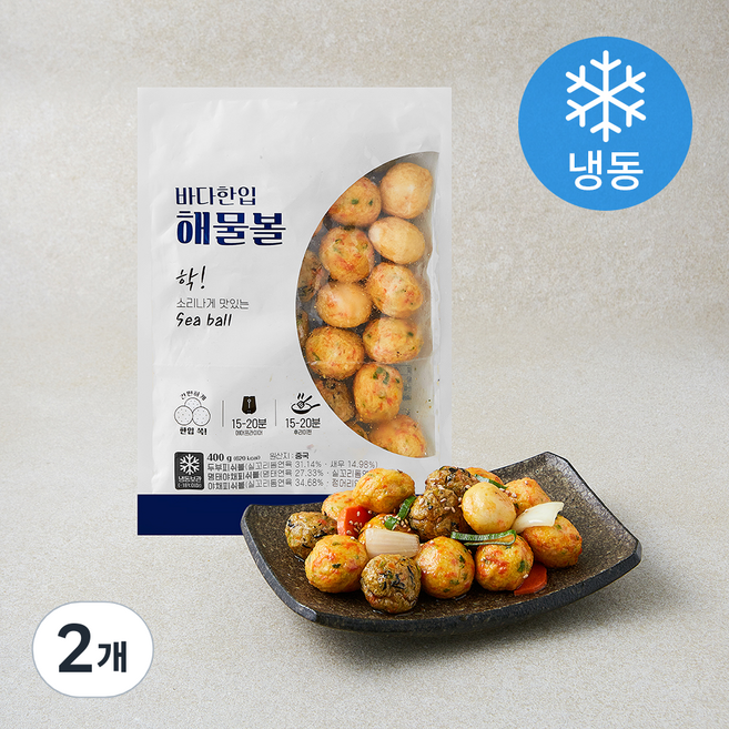 바다한입 해물볼 어묵 (냉동), 400g, 2개