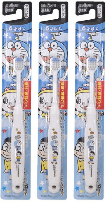 EBiSU 惠百施 兒童牙刷, 哆啦A夢 款式隨機, 1入, 3支