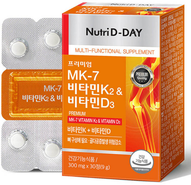 뉴트리디데이 MK-7 비타민 K2 & 비타민 D3 9g, 30정, 1개