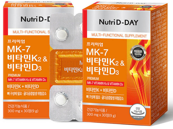 Nutri D-DAY MK-7維生素K2&維生素D3錠 9g, 30錠, 2盒