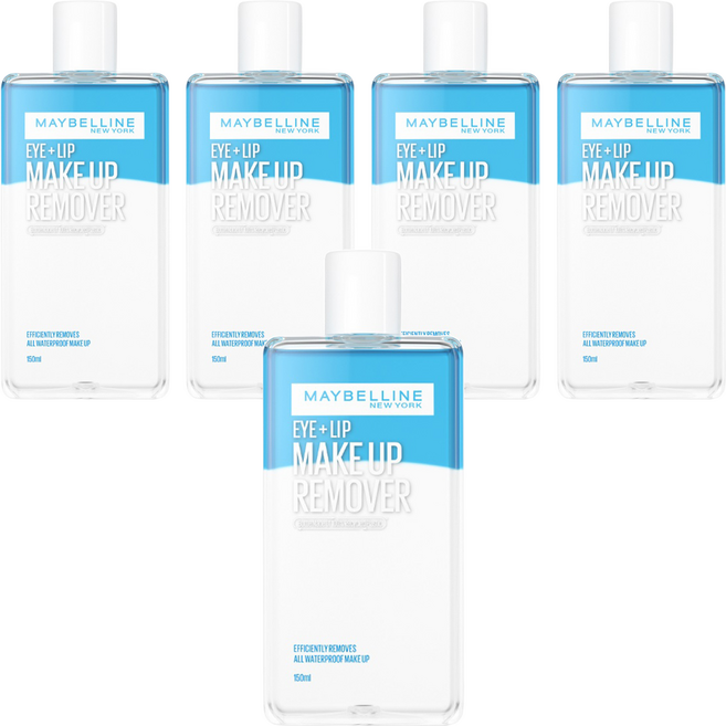 MAYBELLINE 媚比琳 台灣公司貨 輕柔眼唇卸妝液, 150ml, 5瓶