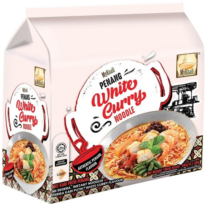 MyKuali 檳城 白咖哩風味麵 110g, 4包