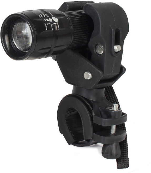 LED 줌라이트 전조등 + 집게형 거치대 세트, 블랙, 1세트