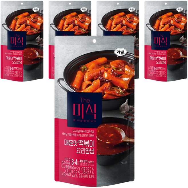 더미식 매운맛 떡볶이 양념, 160g, 5개