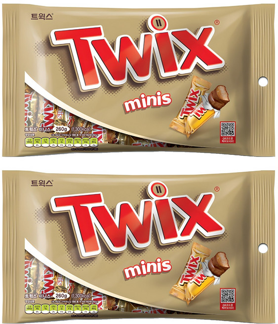 트윅스 미니스 초코바, 260g, 2개