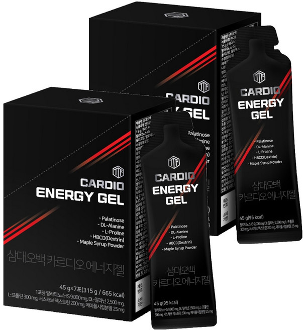 삼대오백 카르디오 파워 아미노 에너지젤 헬스보조제 자몽맛 7p, 45g, 2개