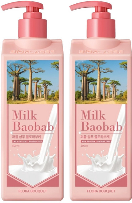 밀크바오밥 퍼퓸 샴푸 플로라부케향, 500ml, 2개
