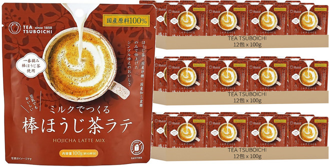 TEA TSUBOICHI 焙茶沖泡粉(拿鐵用), 36包, 1包, 100g