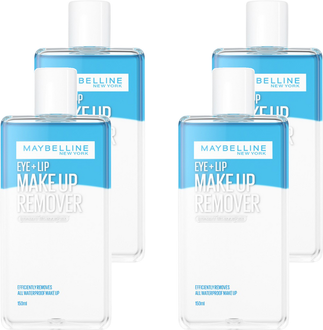 MAYBELLINE 媚比琳 台灣公司貨 輕柔眼唇卸妝液, 150ml, 4瓶