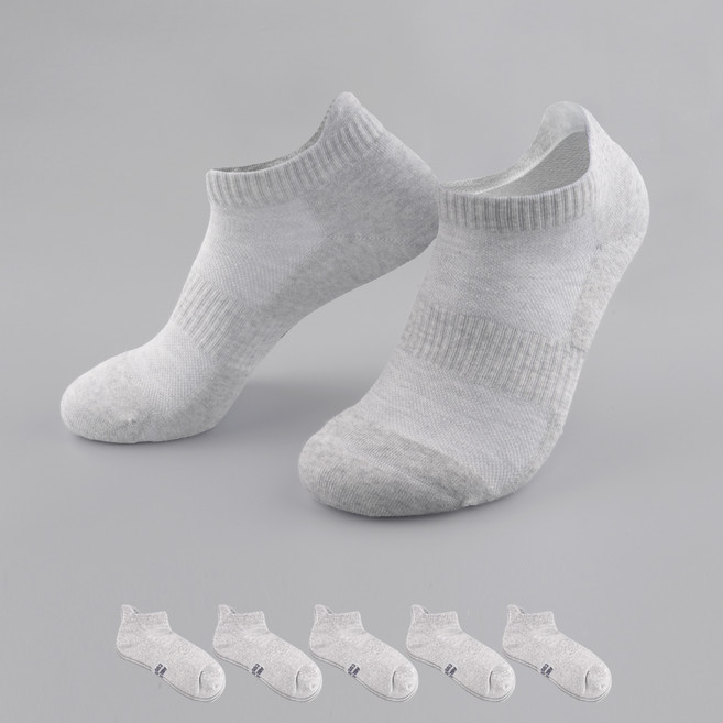 Sockpiens 男士除臭氣墊夏季運動除腳臭無痕踝襪 5雙