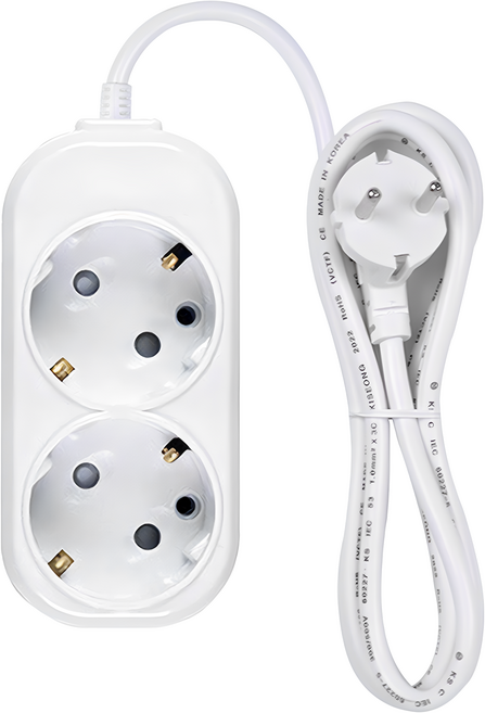 이어지다 접지 멀티탭 2구, 1.5m, 혼합색상, 1개