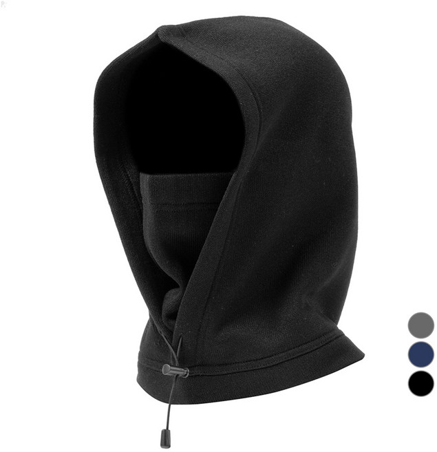 CARET 刷絨連帽護頸套, 黑色