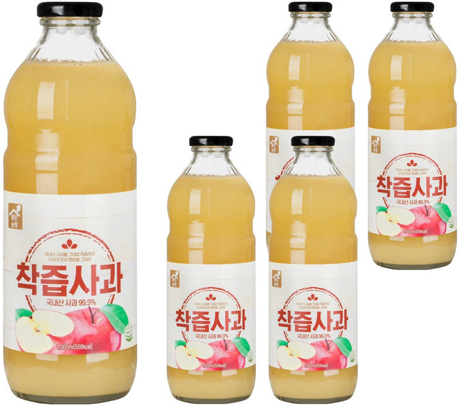 맑은농장 착즙 사과, 1L, 5개