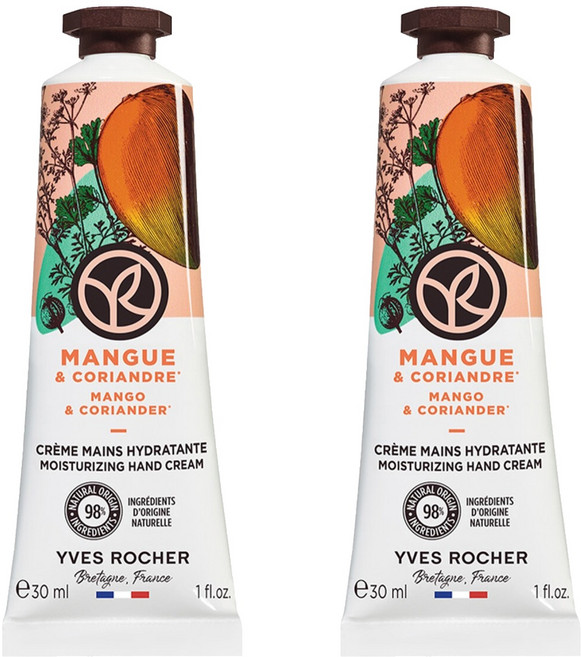 YVES ROCHER 伊夫黎雪 保濕護手霜 芒果與香菜, 2個, 30ml