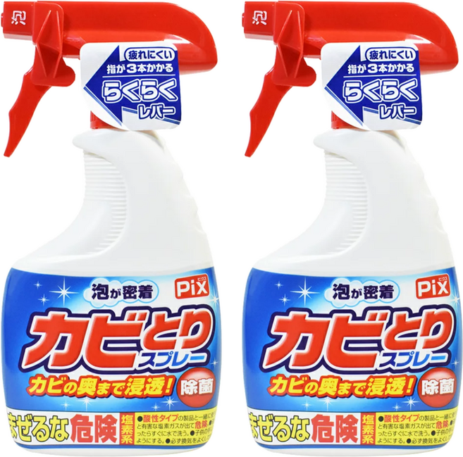 Lion Chemical 獅子化學 Pix 浴廁去霉清潔噴霧泡 滲透除菌, 400g, 2瓶