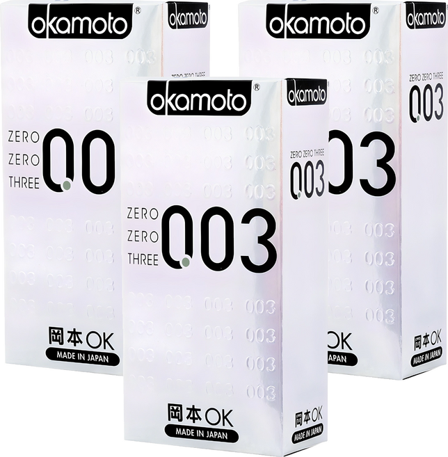 오카모토 003 플래티넘 슬림형 콘돔, 10개입, 3개
