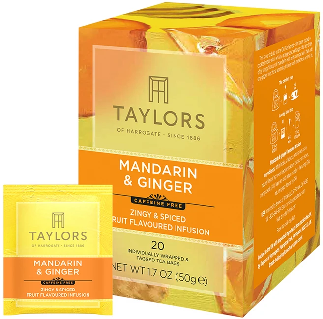 테일러스오브헤로게이트 만다린 앤 진저 허브차 티백, 2.5g, 20개입, 1개 - 쿠팡