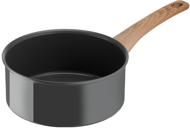 Tefal 特福 綠生活陶瓷不沾系列 單柄湯鍋, 16cm, 黑色, 1個