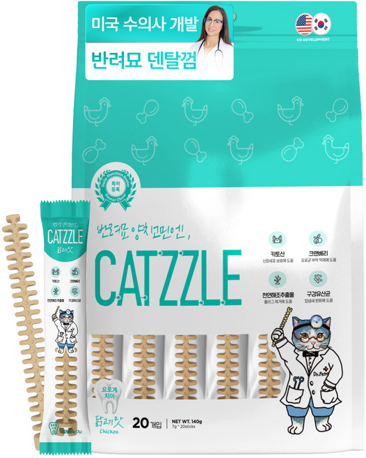 닥터페트라 캣즐 껌, 닭고기맛, 140g, 1개