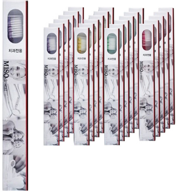 미소덴탈 성인 이중슬림모 칫솔 랜덤발송, 24개, 1개입