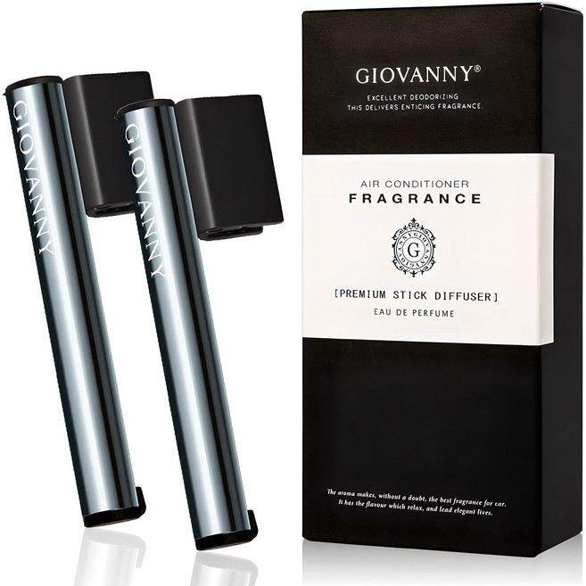 GIOVANNY 스틱 차량용 방향제 케이스 2p + 리필 2g 4p, 피코크 블루(화이트머스크), 1세트