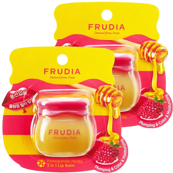 FRUDIA 確認過嘴唇 豐澤潤唇膏, 蜂蜜石榴, 10ml, 2個