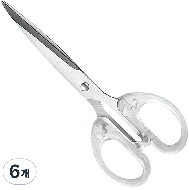 바코젤 투명 손잡이 다용도 가위 16cm, 6개