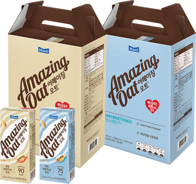 어메이징 오트 오리지널 190ml x 16p + 언스위트 190ml x 16p 선물세트, 1세트