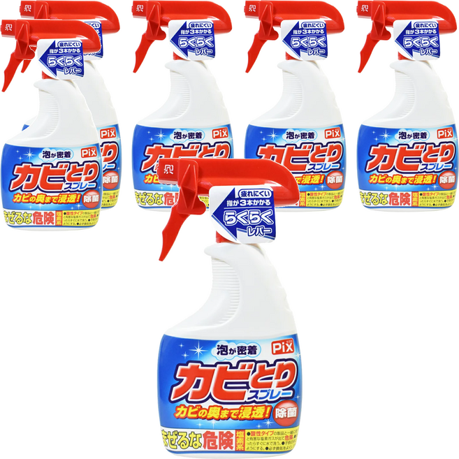 Lion Chemical 獅子化學 Pix 浴廁去霉清潔噴霧泡, 400g, 6瓶