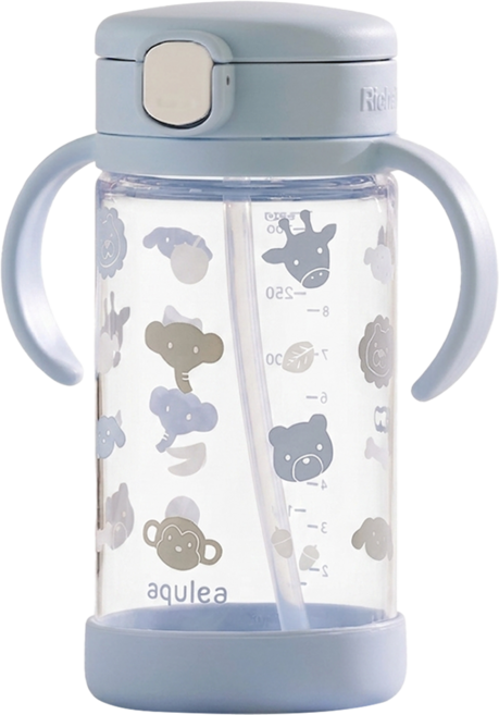 Richell 利其爾 AQ水杯 含底座, 320ml, 1個, 萌寵攻略