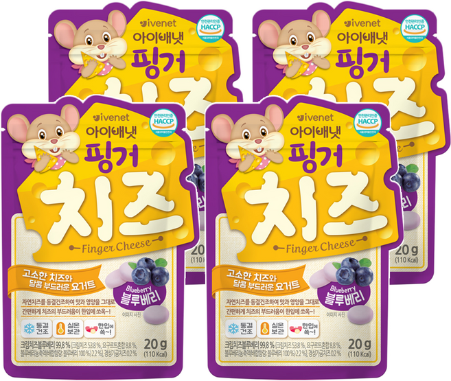 韓國 ivenet 手指起司, 20g, 綜合口味(起司/藍莓), 4個