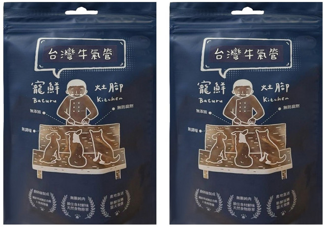 Baturu Kitchen 寵鮮灶腳 狗零食, 台灣牛氣管, 50g, 2包
