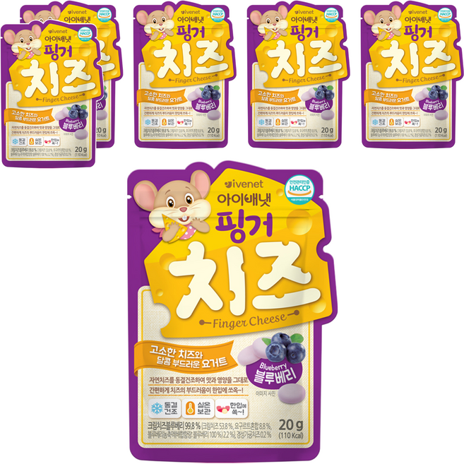 韓國 ivenet 手指起司, 20g, 綜合口味(起司/藍莓), 6個